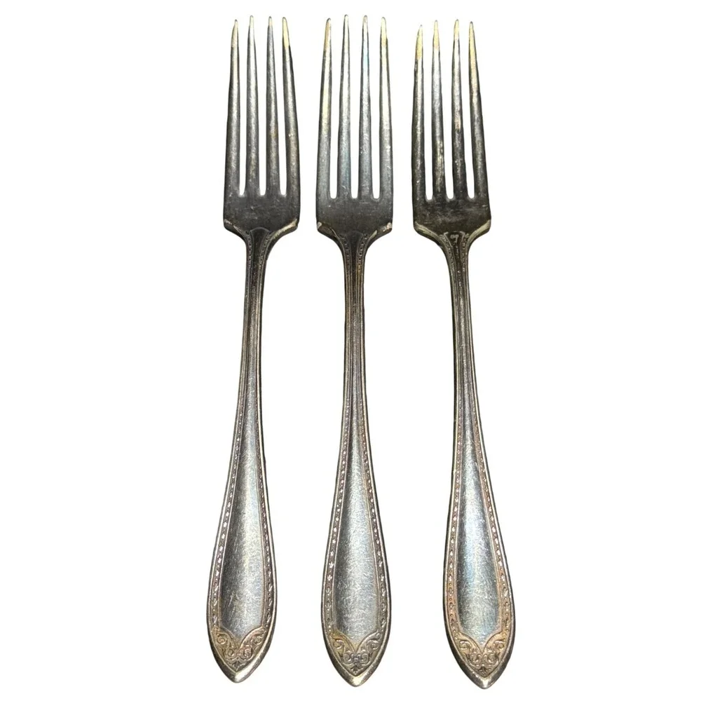 Vtg Community Silver Patrician Pattern Dinner Forks Set of 3 Silverplate 7.5in